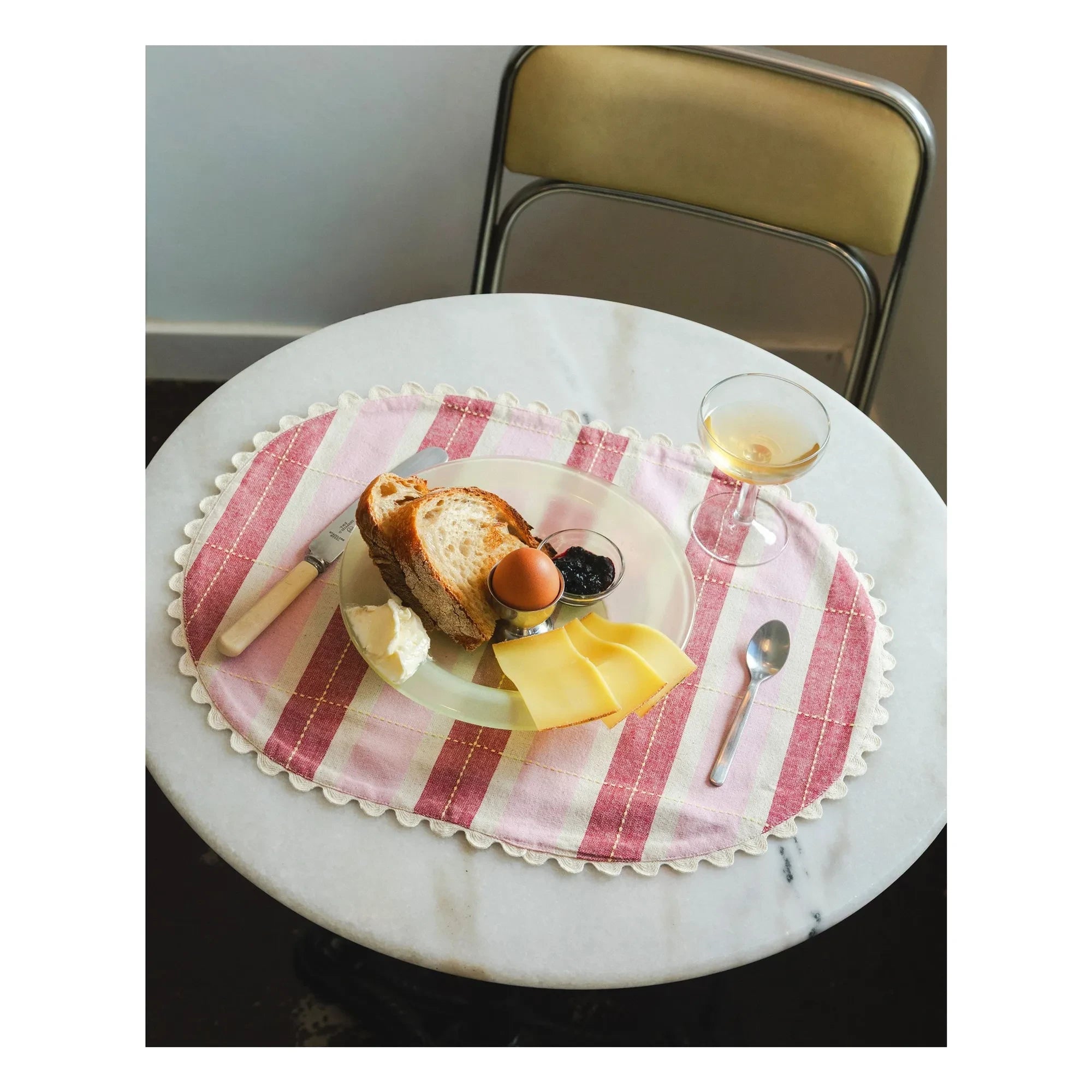 Tarta Gelatina - Manteles individuales de algodón orgánico - Set de 2 | Rosa