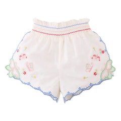 Gingersnaps - Jisoo - Short bordado para bebé | Blanco