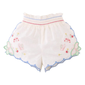 Gingersnaps - Jisoo - Short bordado para bebé | Blanco