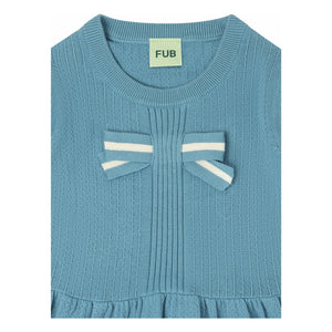 FUB - Camiseta Lazo Punto fino Algodón orgánico | Azul cerúleo