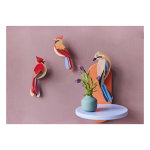 Studio Roof - Adornos de pared Cardenales - Set de 2 | Rojo