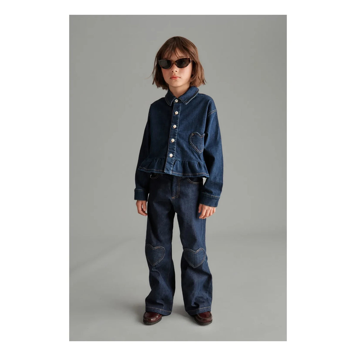 Mipounet - Camisa vaquera Love | Azul oscuro