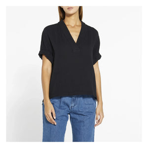 Xirena - Blusa Muselina Algodón Avery | Negro
