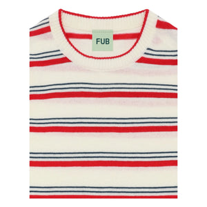 FUB - Camiseta Rayas Malla Extrafina Algodón Orgánico | Rojo