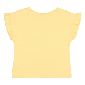 Búho - Camiseta de lino con volantes | Amarillo