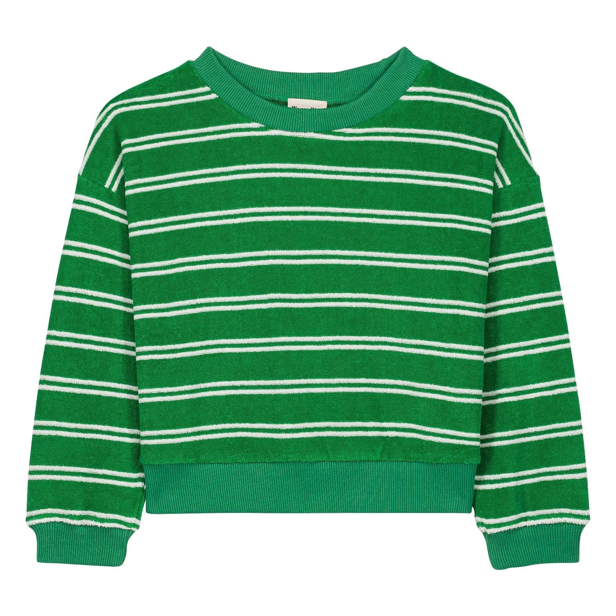We Are Kids - Sudadera con toalla de algodón orgánico a rayas de Nat | Verde