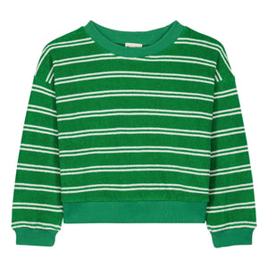 We Are Kids - Sudadera con toalla de algodón orgánico a rayas de Nat | Verde