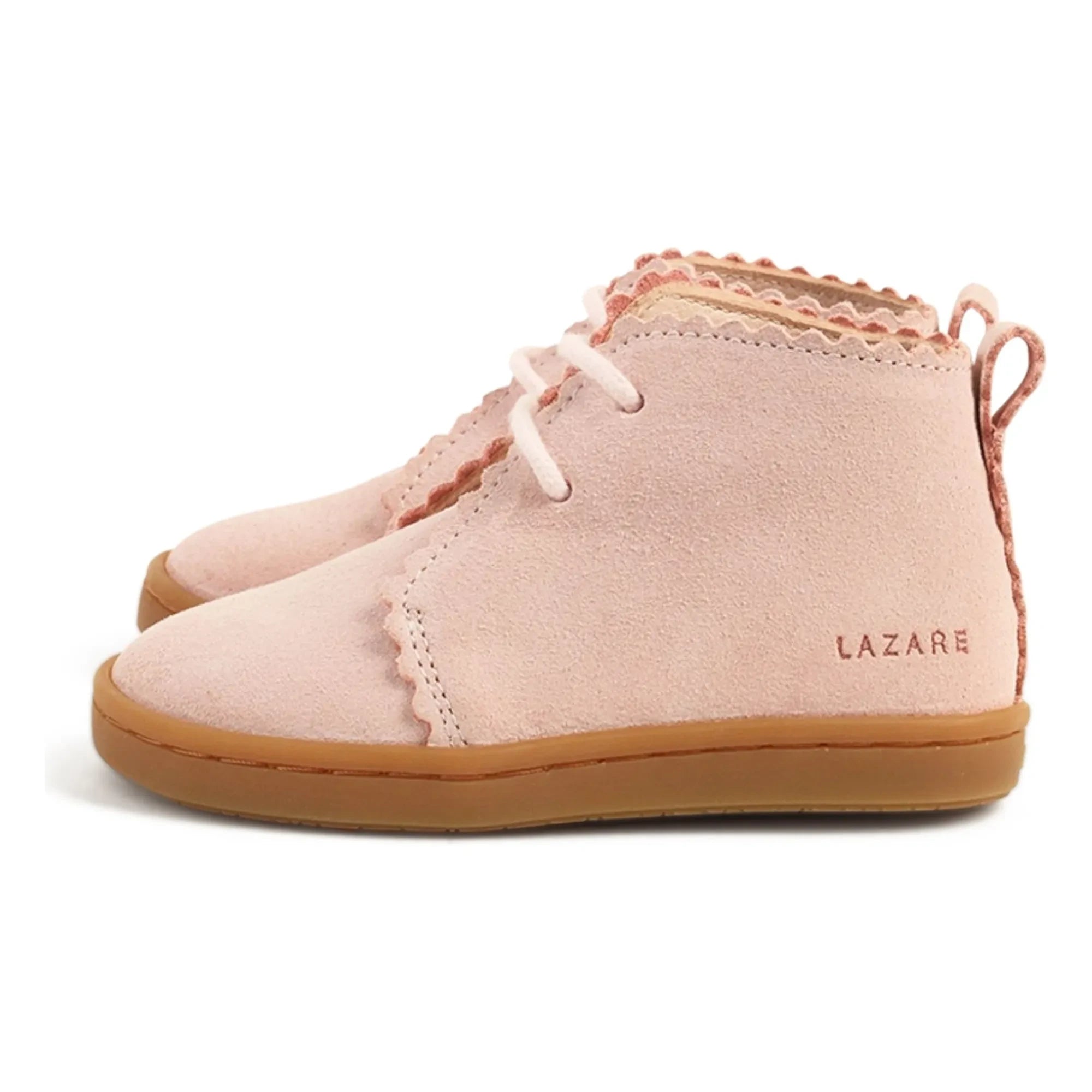 Zapatillas deportivas Lazare - Feston Raoul de ante con cordones | Rosa empolvado