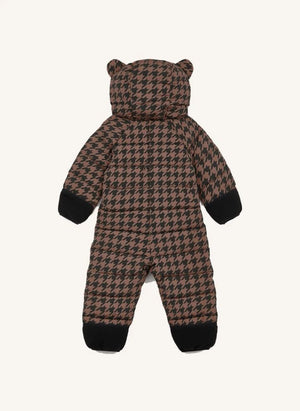 Töastie - Chaqueta Cloud Houndstooth Impermeable Hecha de Materiales Reciclados | Marrón