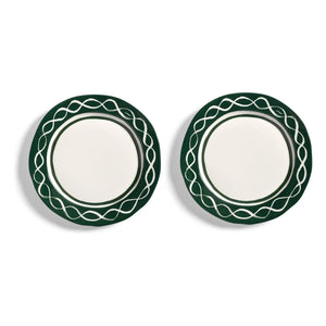 &Klevering - Platos de porcelana Festivo - Juego de 2 | Verde
