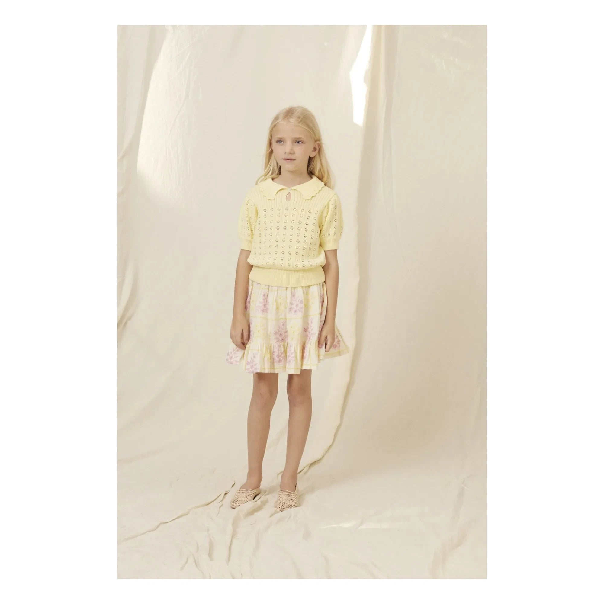 Bebe Organic - Falda Bordada Alba | Amarillo