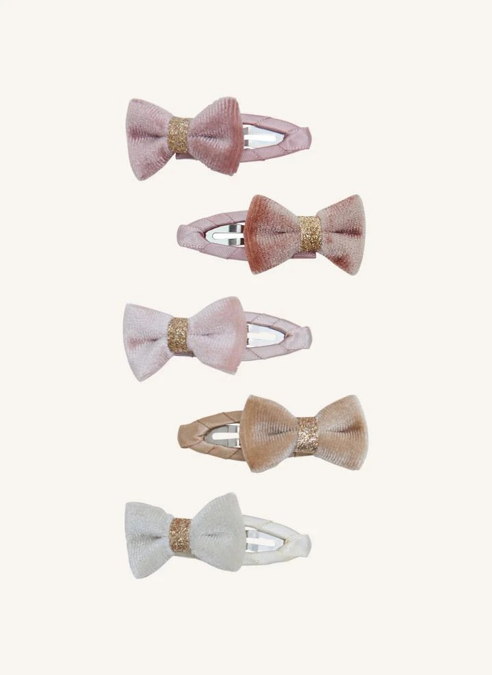Mimi & Lula - Pack de 5 T'bell Mini horquillas con lazo | Rosa