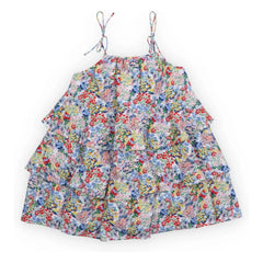 the new society - Verbena Fleurie Vestido con Volantes | Azul