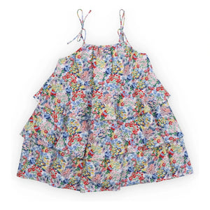 the new society - Verbena Fleurie Vestido con Volantes | Azul