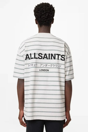 Camiseta de hombre de algodón con rayas UNDERGRND de AllSaints