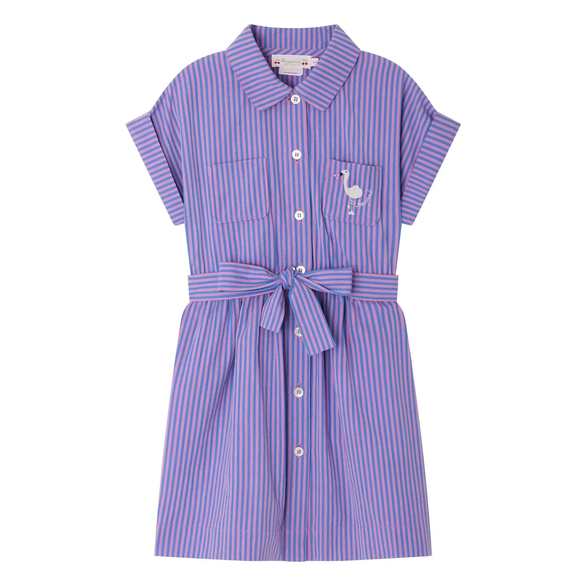 Bonpoint - Vestido de algodón orgánico a rayas Gisèle | Malva