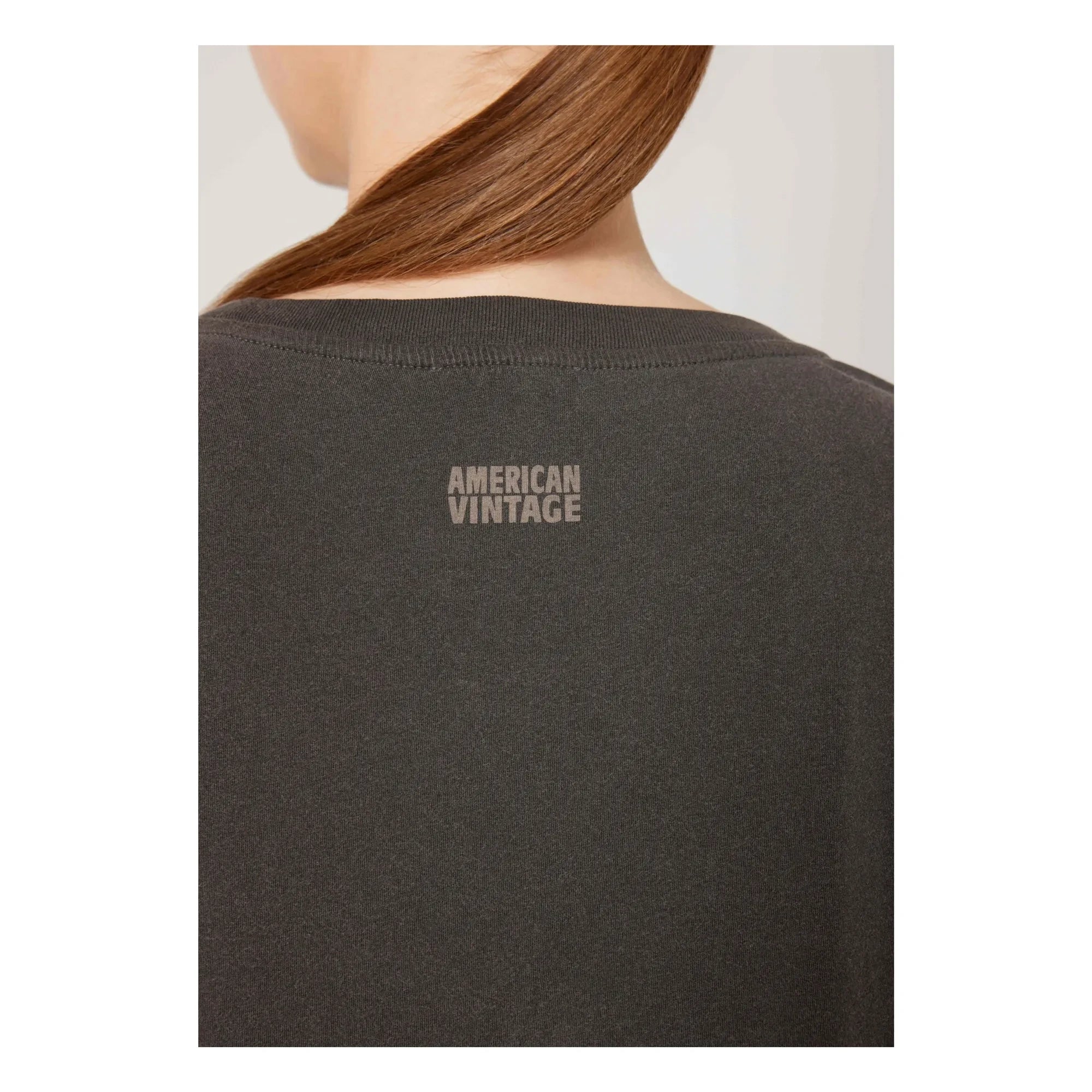 American Vintage - Camiseta de cuello barco Pymaz | Carbón