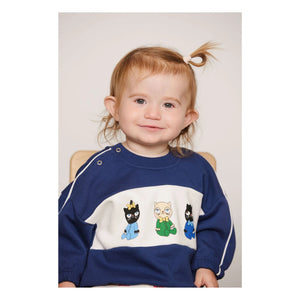 Mini Rodini - Sweatshirt de algodón orgánico con animales | Azul Oscuro