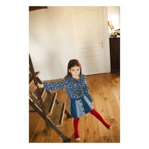Louis Louise - Bloom Çizgili Denim Etek | Mavi