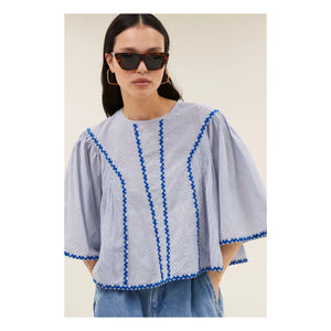 Blusa de algodón orgánico By Bar - Davin | Azul