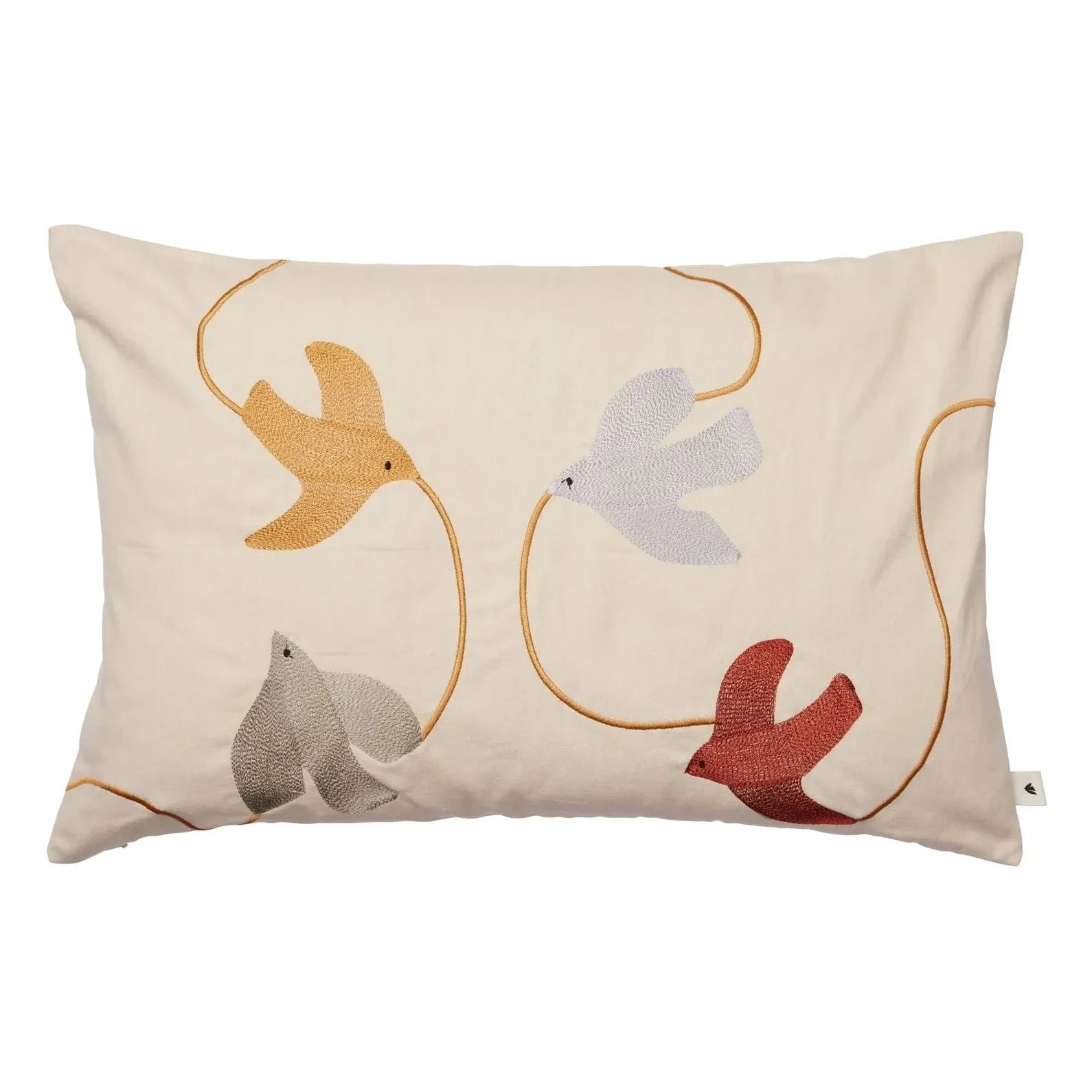 Ferm Living Kids - Cojín bordado Swif Bird | Beige