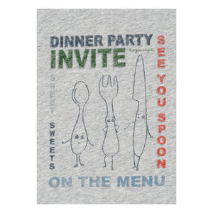 Konges Sløjd - Camiseta Famo Dinner Party de algodón orgánico | Gris jaspeado