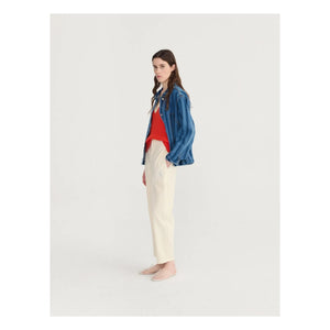 Bobo Choses - Chaqueta de algodón orgánico con rayas de mezclilla azul