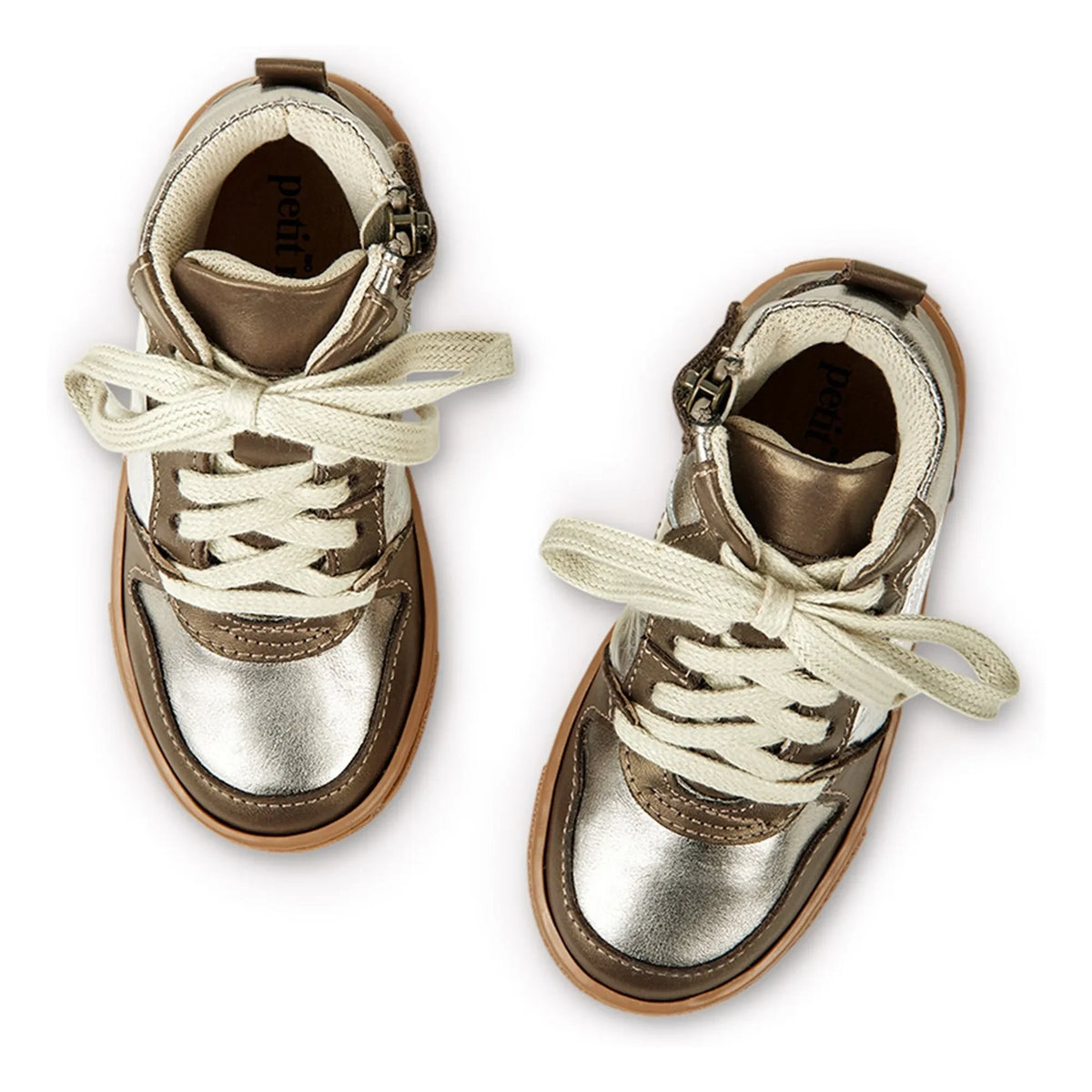 Petit Nord - Zapatillas Deportivas con Cordones y Cremallera de Montaña | Plateado