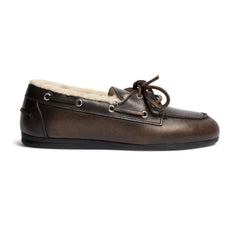 Posa - Zapatos náuticos de piel y piel | Café