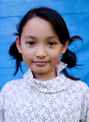 Soor Ploom - Vestido de Cuello Alto Parlor Trellis | Azul Pálido