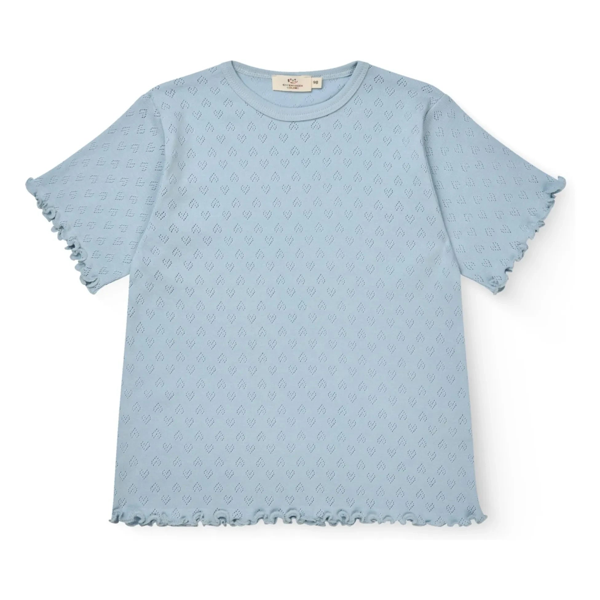 Copenhagen Colors - Camiseta de algodón orgánico Pointelle | Azul claro