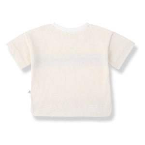 1+ in the family - Alocs Camiseta de Toalla a Rayas | Blanco