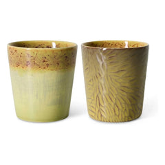 HKliving - Tazas de café de cerámica Girasoles de Van Gogh | Mostaza