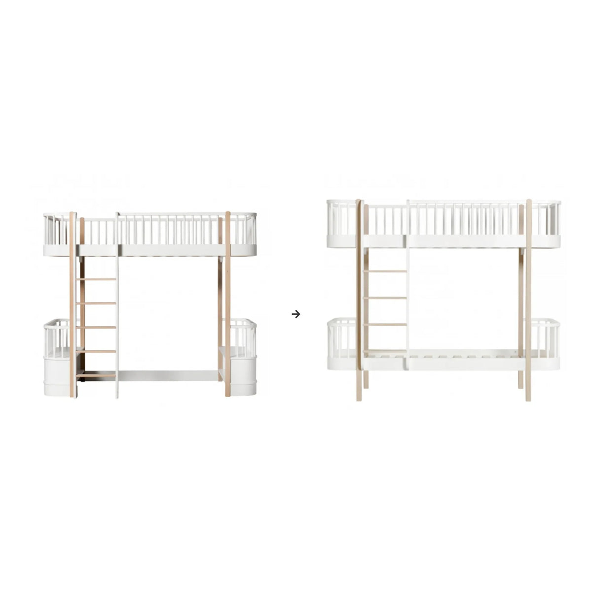 Oliver Furniture - Kit de conversión para litera, Blanco/Haya