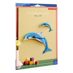 Studio Roof - Adornos de pared de delfines - Set de 2 | Azul claro