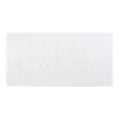 Haomy - Alfombra de baño de algodón con relieve 55x110cm | Blanco