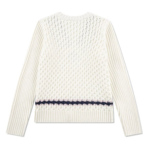 Lacoste - Jersey de punto trenzado de algodón orgánico | Crudo