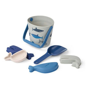 Liewood - Cubo y accesorios de playa Gilma | Azul Tiburón/Paloma