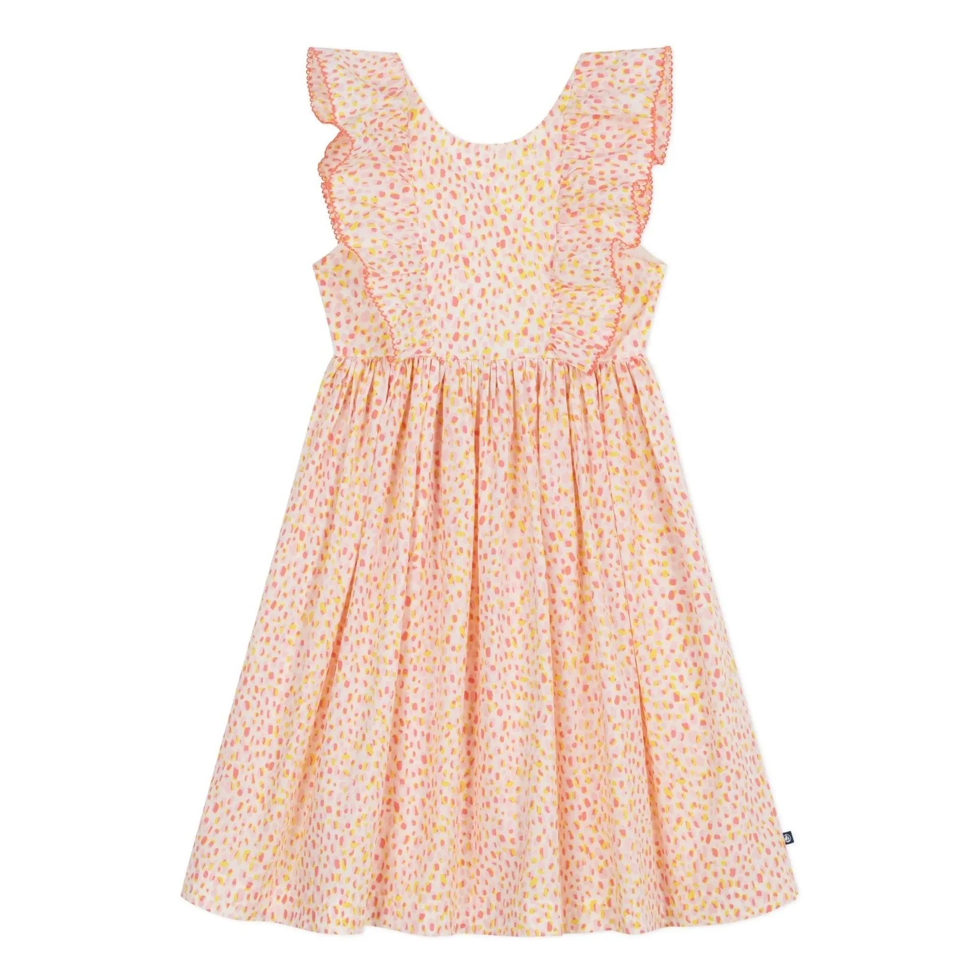 Petit Bateau - Vestido de popelín de algodón orgánico con lunares | Coral