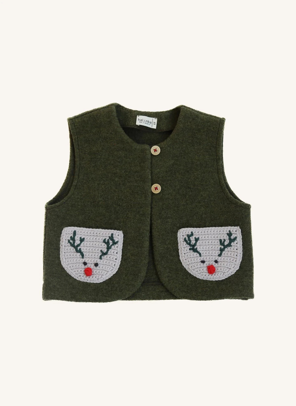 Kalinka - Chaleco Rudolph de lana merino | Verde