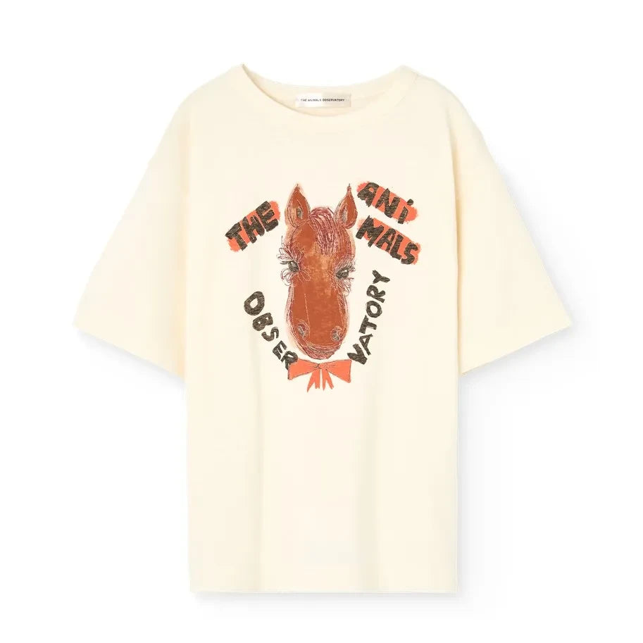 The Animals Observatory - Camiseta de Algodón Orgánico Collie Horse | Crudo