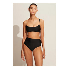 Matteau - Braguita de bikini de talle alto | Negra
