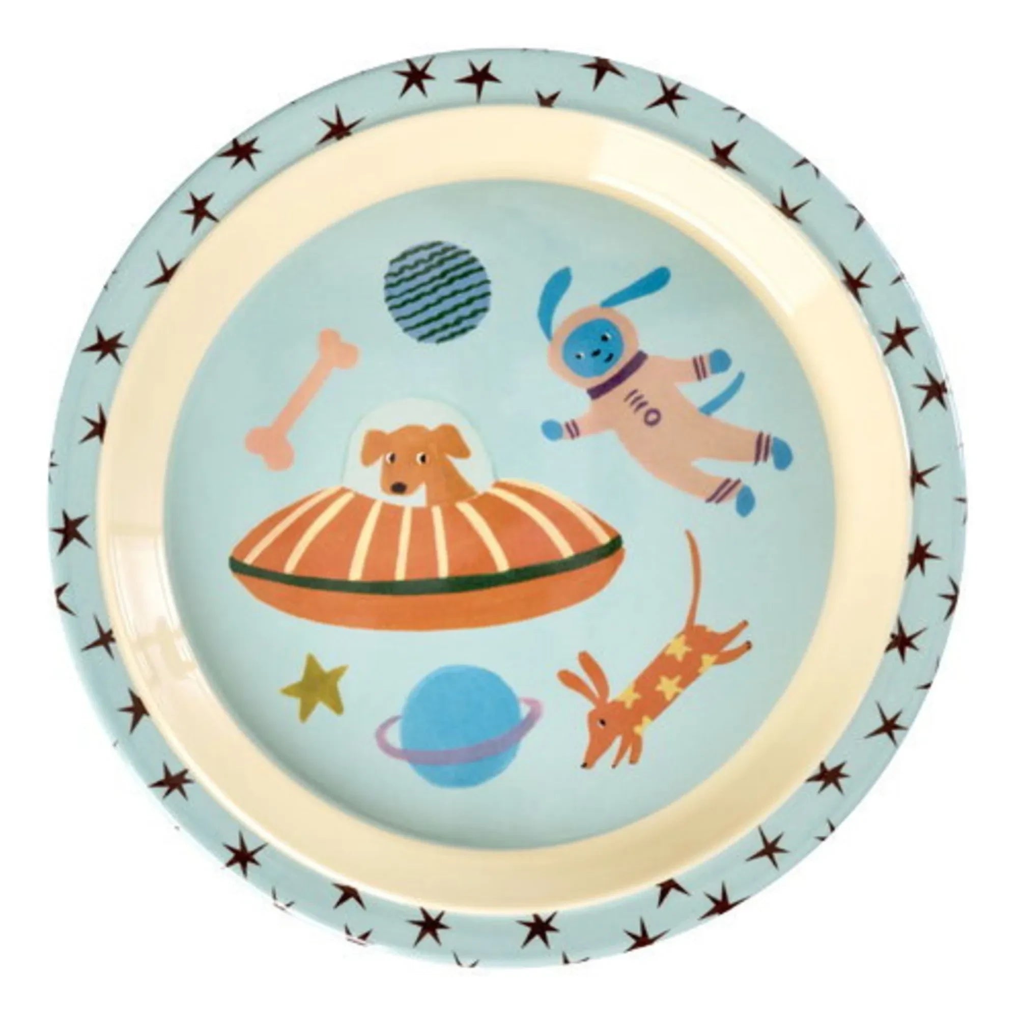 Arroz - Platos de melamina Space Dogs | Azul