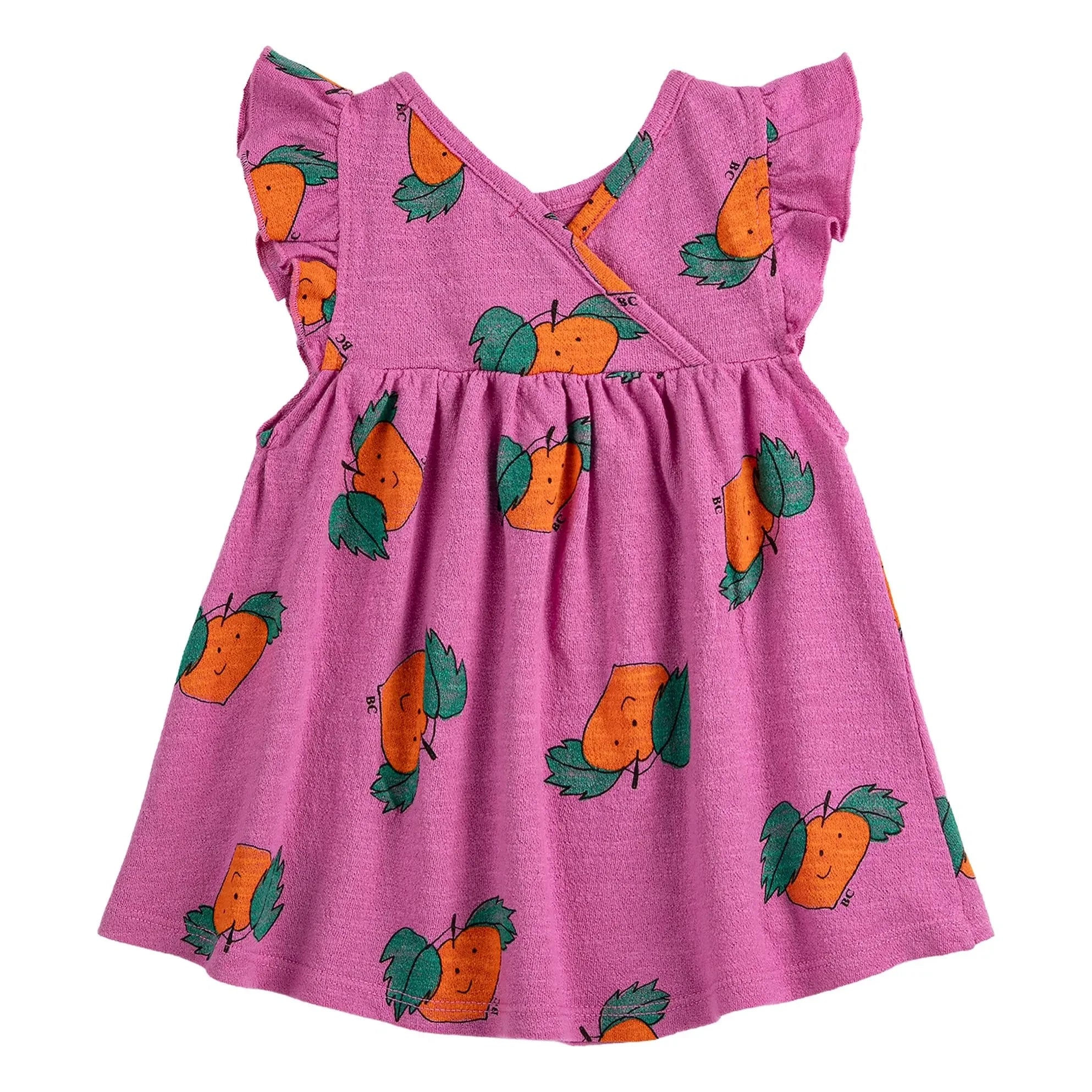 Bobo Choses - Vestido de volantes naranja de algodón orgánico para bebé | Morado