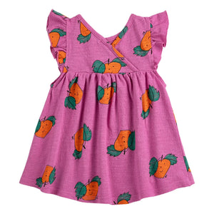 Bobo Choses - Vestido de volantes naranja de algodón orgánico para bebé | Morado