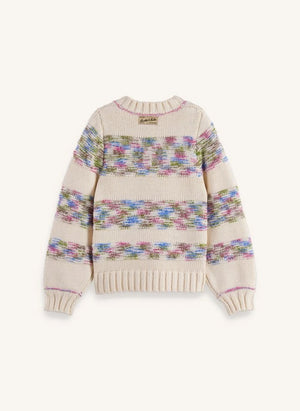 Scotch & Soda - Jersey a rayas arcoíris de fibras recicladas | Beige