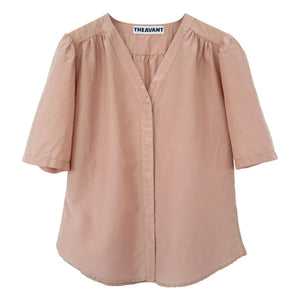 THEAVANT - Blusa de popelín de seda y algodón Carine | Beige