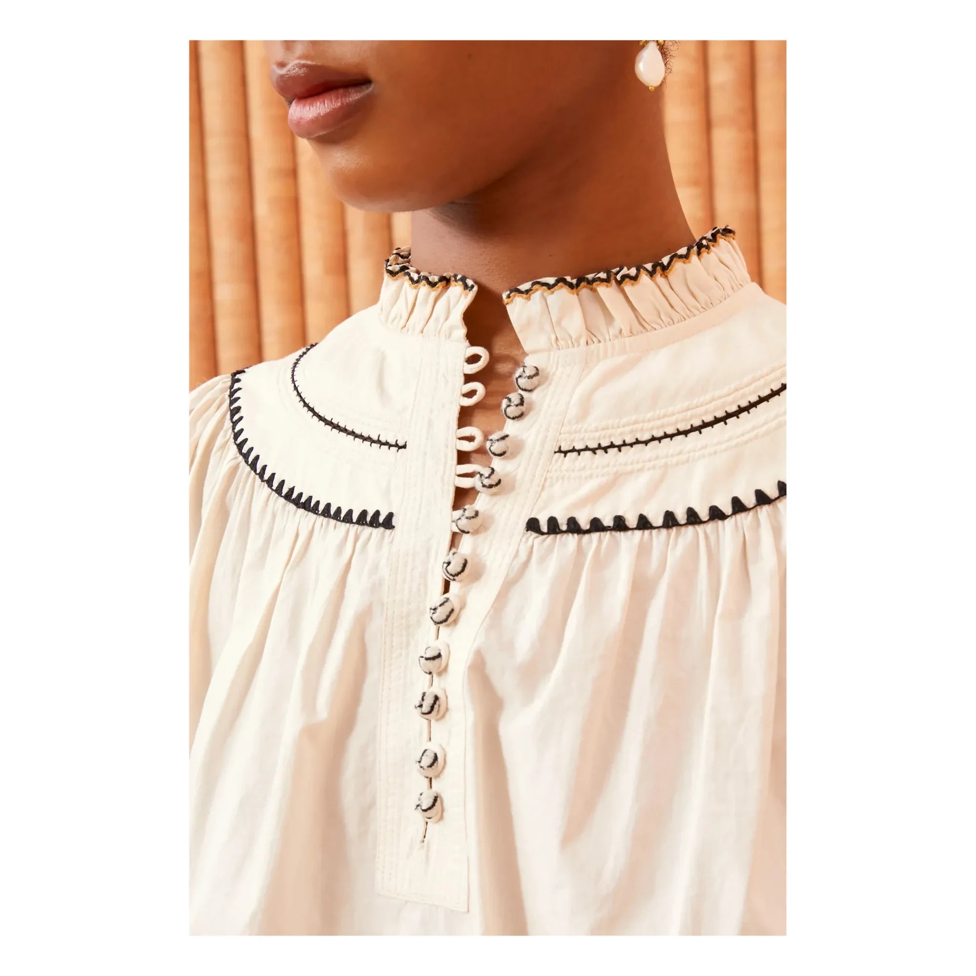 Ulla Johnson - Blusa de popelina de algodón Lennie | Marfil