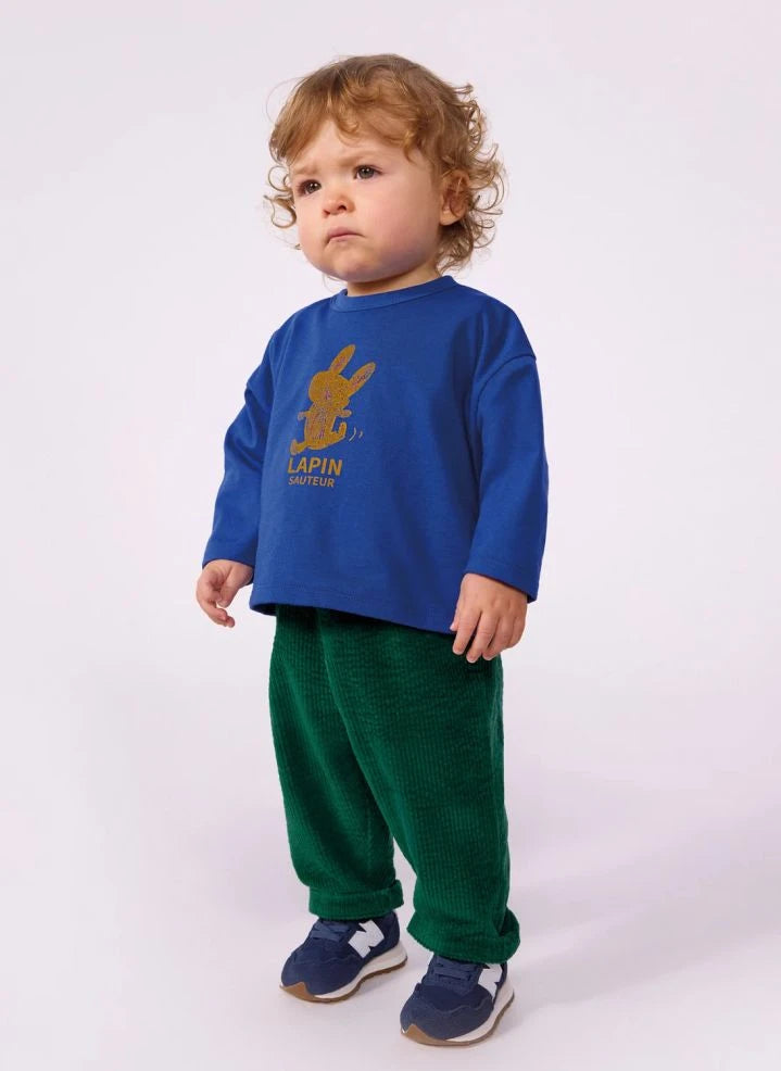 Petit Bateau - Pantalón de terciopelo de algodón orgánico | Verde