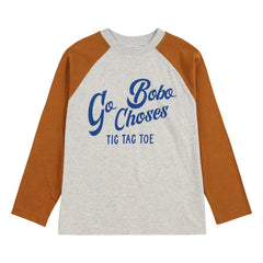 Bobo Choses - Camiseta con bloques de color de algodón orgánico de Bobo Choses | Gris jaspeado